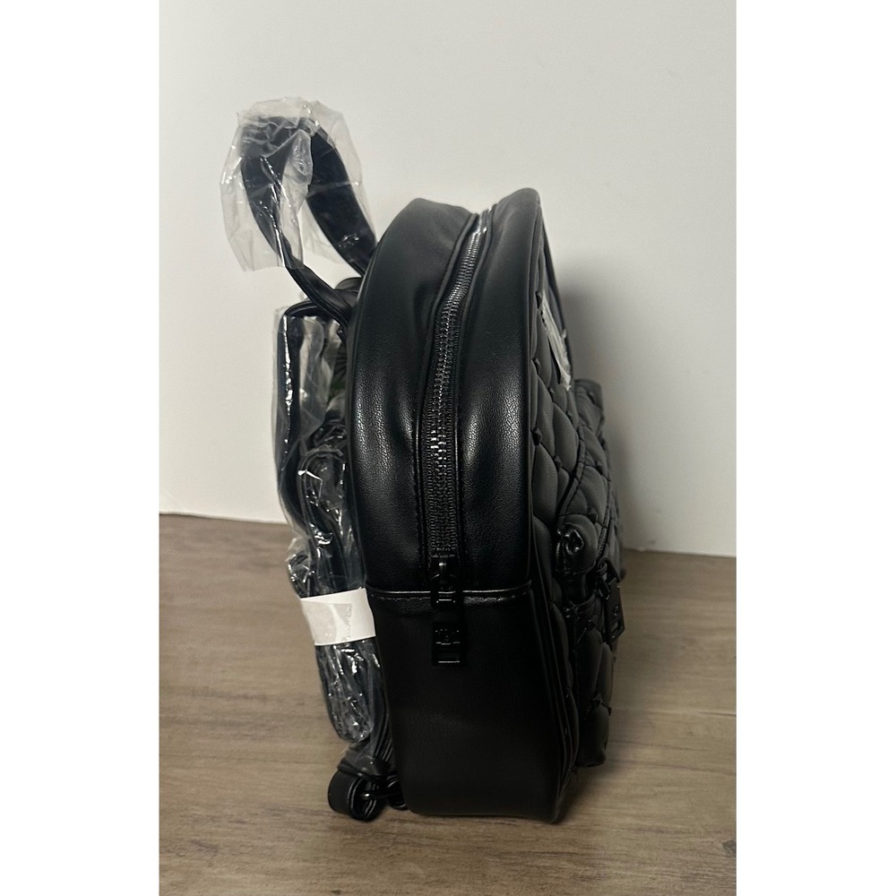Badgley Mischka Black Vegan Leather‎ Mini Studded Backpack Designr Bag NWT - Picture 4 of 10